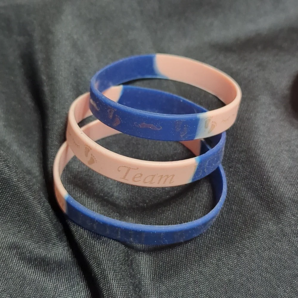 Blue and Pink Team Girl Wristbands